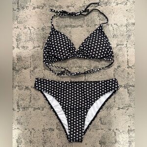 SHEIN Black and White Polka Dot Bikini